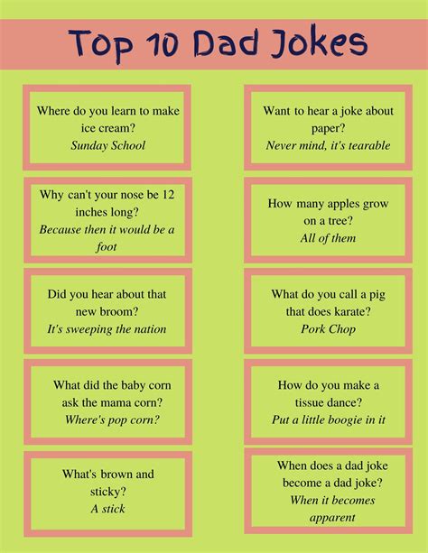 Printable Dad Jokes