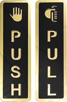 Buzz Cool Acrylic Gold Push Pull Stickers For Glass Door, Wooden Door ...