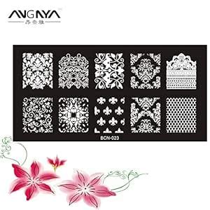Homely 1PC ANGNYA Fashion 10 Patterns Nail Art Stamp Stamping Plates ...
