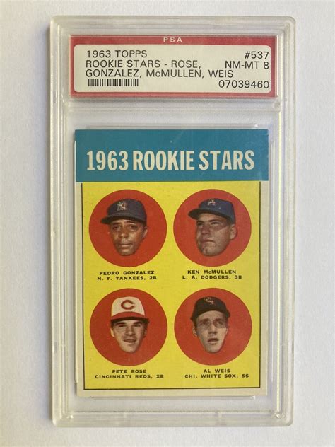 Pete Rose 1963 Topps #537 Rookie Stars Price Guide - Sports Card Investor
