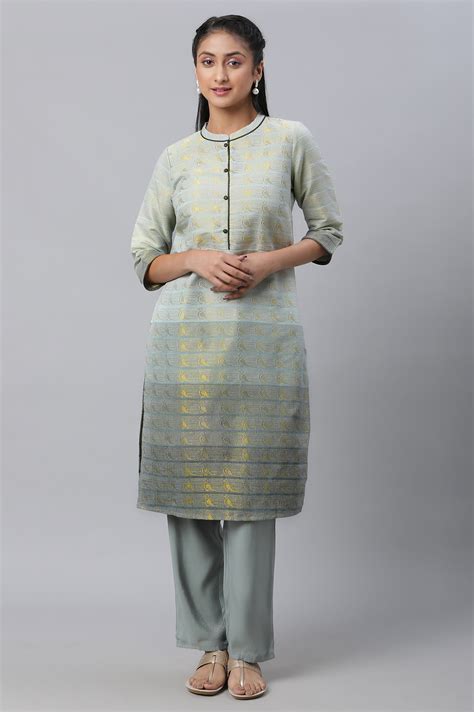 Buy Grey Tonal Zari Dobby Kurta Online for Woman | Shop for Aurelia