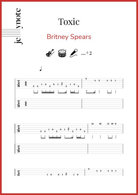 Britney Spears "Toxic" Bass and Guitar sheet music | Jellynote