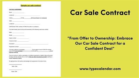 Free Printable Car Sale Contract Templates Excel Word PDF Best Place For Free Printable Used Car ...