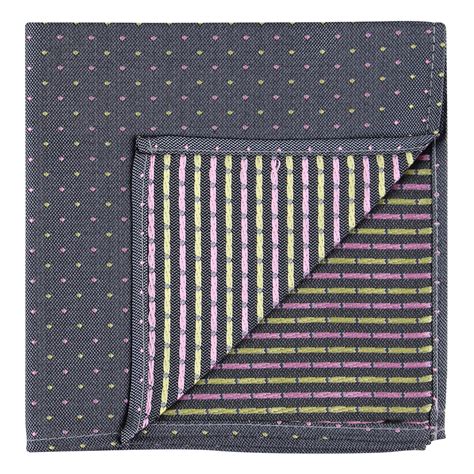 Kovove The Refreshing Twin Polka Dot Grey Pocket Square For Men