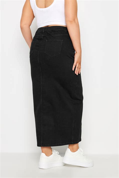 YOURS Plus Size Black Denim Maxi Skirt | Yours Clothing
