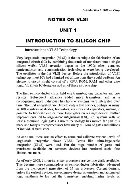 Chapter 1: Introduction to VLSI Technology - B.Tech (ECE) Notes - Studocu