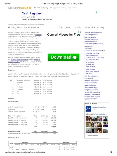 Image result for FIFO Method Example PDF