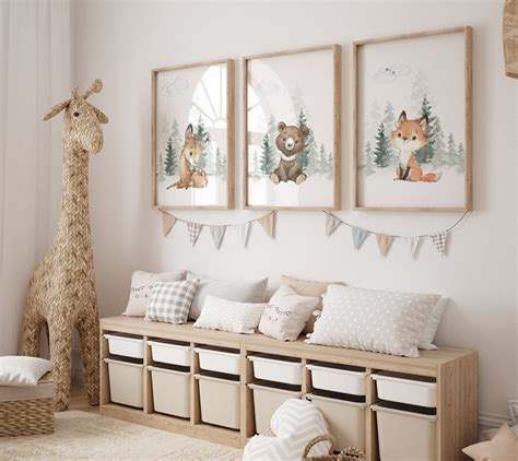 Nursery Decor Woodland Woodland Nursery Wall Art Woodland - Etsy