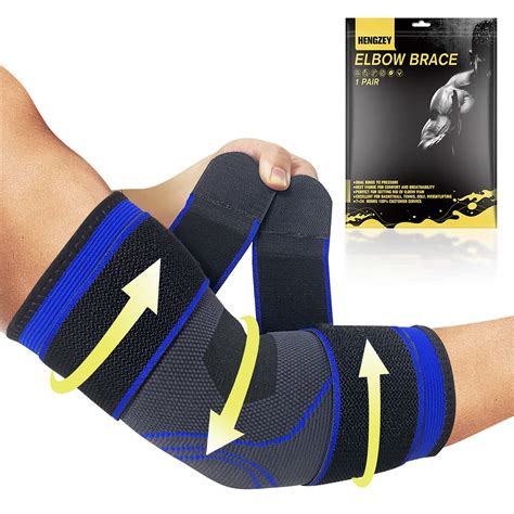 HENGZEY (1 Pair Dual-Binds Tennis Elbow Brace for Tendonitis Men Women ...