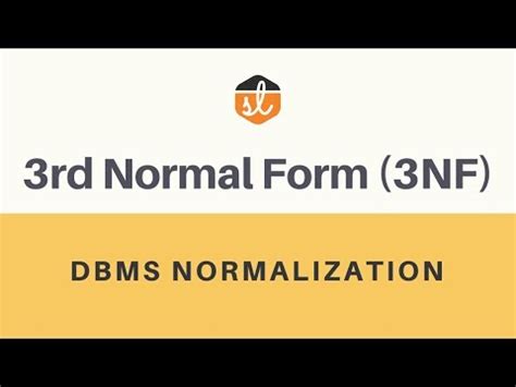 Third Normal Form (3NF) - Database Normalization - DBMS Video Lecture ...