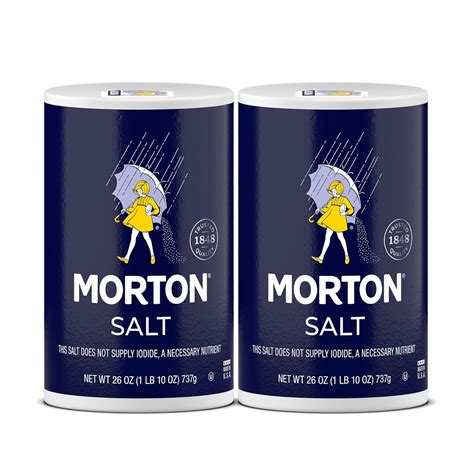 Amazon.com : Morton Plain Salt, (26 oz), 2-Pack - All-Purpose, Non ...