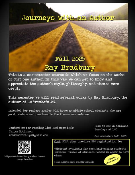 Ray Bradbury Fall semester flyer | Excellence In Education Homeschooling