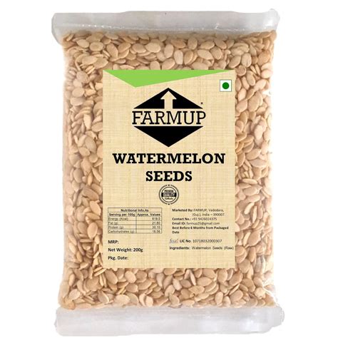 FARMUP Raw Watermelon Seeds, Fiber & Mineral Rich, (Magaztari, Dried ...