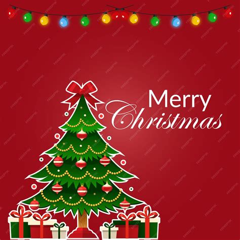 Premium Vector | Free vector merry christmas post design template
