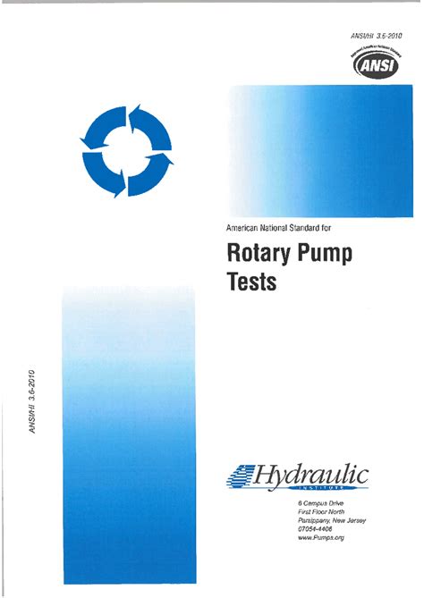 Ansi hi 36 2010 rotary pump testspdf - Mechanical Engineering - Studocu