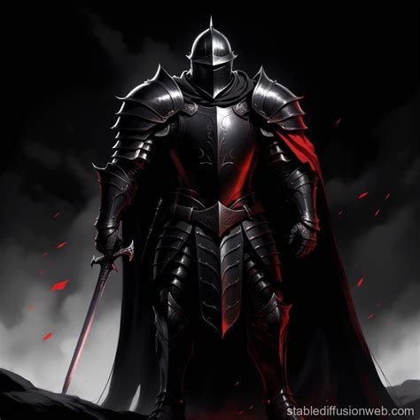 huge tall knight wearing a steel armor and black cape Prompts | Stable Diffusion Online