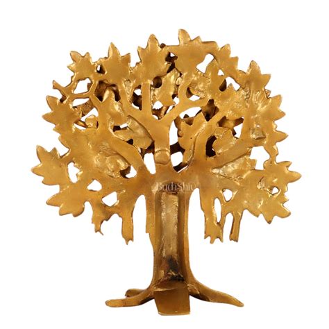 Buy Pure Brass Handcrafted Kalpavriksha Tree - Table Standing 9 ...