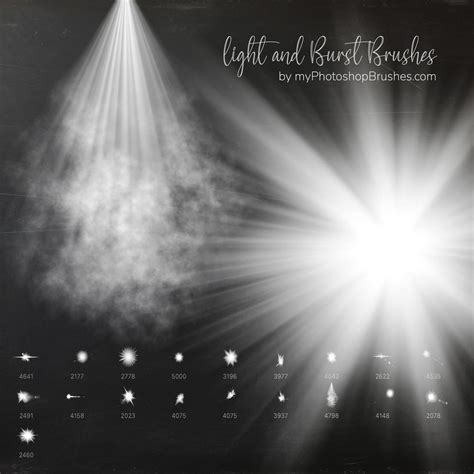 Light and Burst Brushes - Free ABR Download | MyPhotoshopBrushes