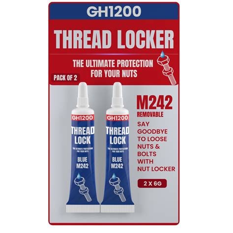 6gx2 Pack Thread Lock Medium and Strong Strength for Nuts, Bolts, Fasteners and Metals ...