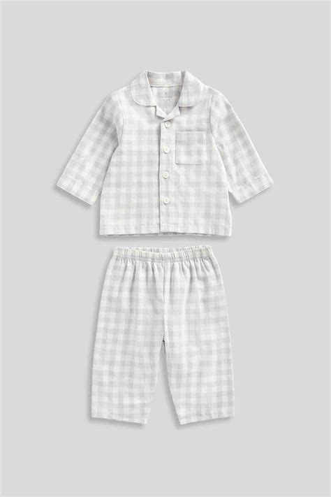 Mothercare Essentials Unisex 100% Cotton Check Woven 2 - Piece Baby ...