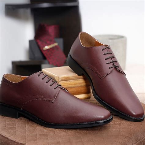 Buy Louis Stitch Men Rosewood Premium Italian Leather Formal Derby ...