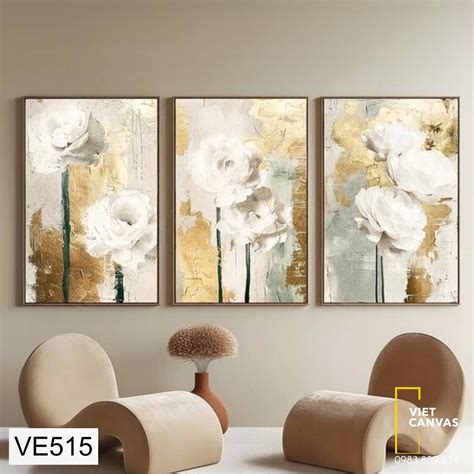 Bộ 3 Tranh Trừu Tượng Nâu - VE515 - Viet Canvas