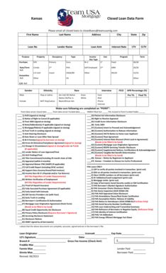Fillable Online Kansas Closed Loan Data Form Fax Email Print - pdfFiller
