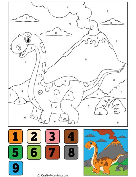 Dinosaur Color By Number Free Printables - Totally Free Printables