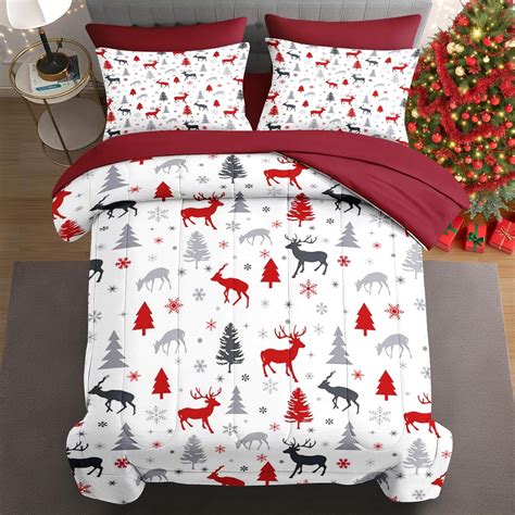 Amazon.com: WeCozy 7 Pcs King Size Christmas Comforter Set with 2 ...