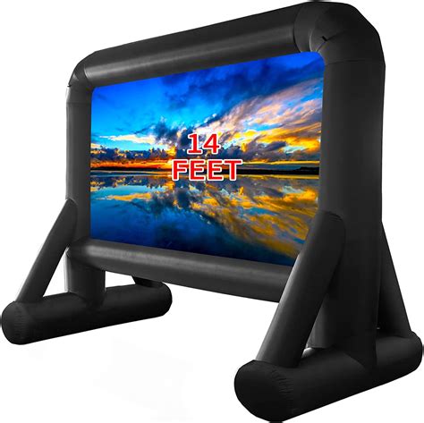 HuaKastro 14 Feet Inflatable Projector Screen Indoor Outdoor, One-Piece ...