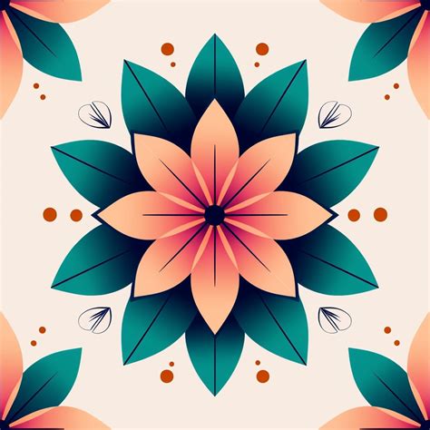 Vibrant Symmetrical Floral Seamless Pattern Illustration - Playground