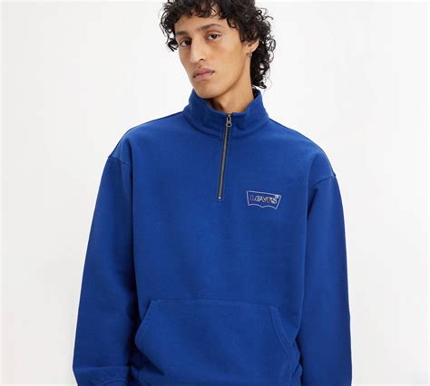 Relaxed Fit Graphic 1/4 Zip Sweatshirt - Blue | Levi's® US