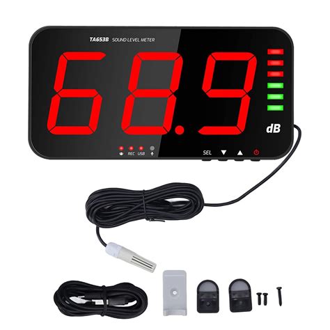 Wall Hanging Sound Levels Meter Digital Decibel Meter with Alarm ...