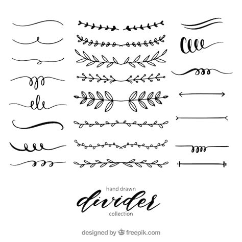Dividers collection in hand drawn style | Free Vector