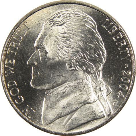 2004 P Keelboat Jefferson Nickel BU Uncirculated 5c Coin