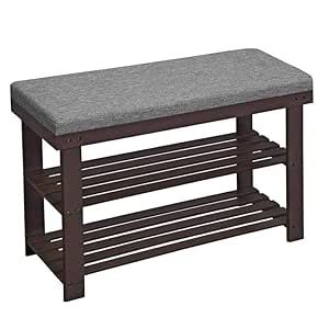 OGESTA Shoe Rack Bench, 3-Tier Sheesham Wood Shoe Storage Organizer ...