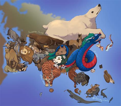 Map of Asia Made Up Of Its National Animals - Brilliant Maps