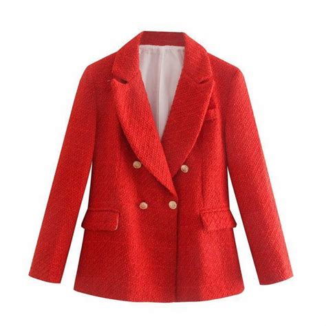 Red Tweed Blazer – Label Frenesi Fashion