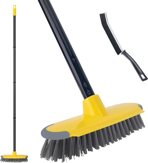 Deck Brush with Long Handle, Floor Scrub Broom for Shower, 50'' Outdoor ...
