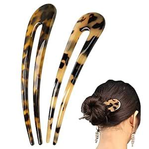 Buy MIZORRI U Shaped French Hair Pin, 2Pcs Hair Stick Fork Headdress 2 ...