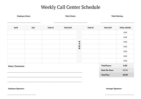 Schedule of Availability Template - Google Docs | Word - Highfile