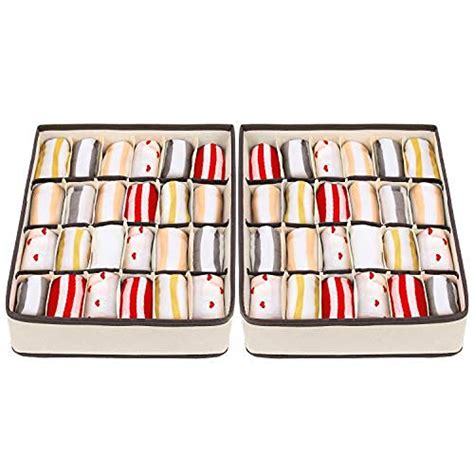 Miappi Home Furnishings 2 Pack Foldable Storage Socks Box Lingerie ...