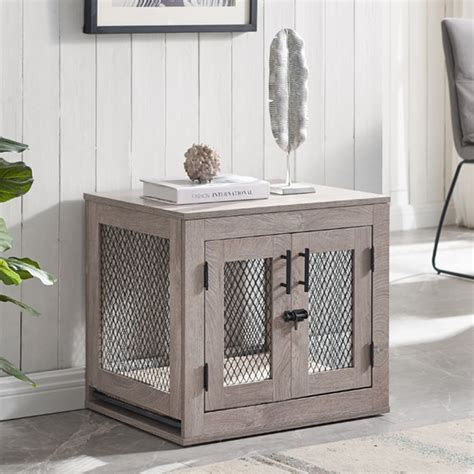 Buy Unipaws Furniture Style Dog Crate with Tray,Wooden Dog Kennel Mesh ...