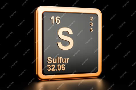 Premium Photo | Sulfur s chemical element sign 3d rendering