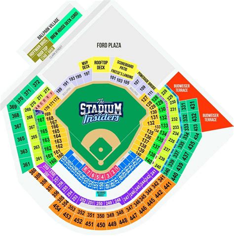 Busch Stadium Seating Chart with Seat Numbers and Rows