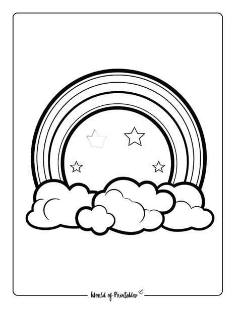 Easy Rainbow Coloring Pages