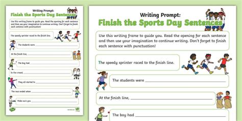 Writing Prompt: Finish the Sports Day Sentences
