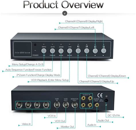 CHISHUNG 4Ch Realtime Color Video Quad Multiplexer Switcher India | Ubuy
