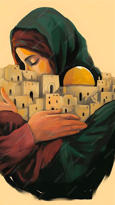 Premium AI Image | Concept Art watercolor illustration of a Palestinian ...