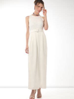 Buy VERO MODA White Lace Jumpsuit with Belt (Set of 2) Online